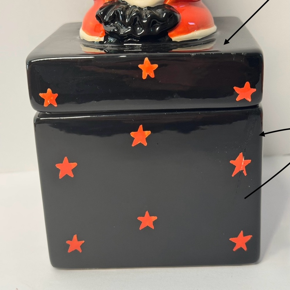 Pacific Rim Vintage Halloween Witch Clown Ceramic Covered Treat Jar Candy Box - Picture 14 of 16